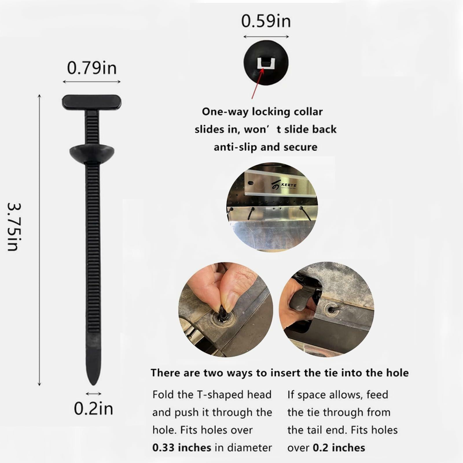 jeseea 100PCS Nylon Universal Cable Tie Buckle Heavy Duty Self-Locking