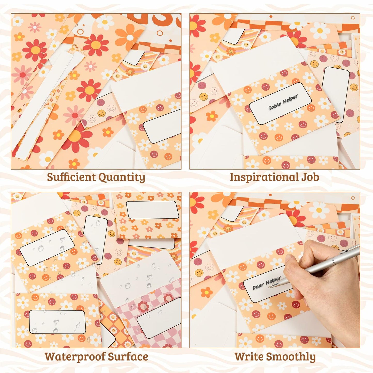 WATINC 97pcs Classroom Jobs Bulletin Board Set Groovy Orange Style