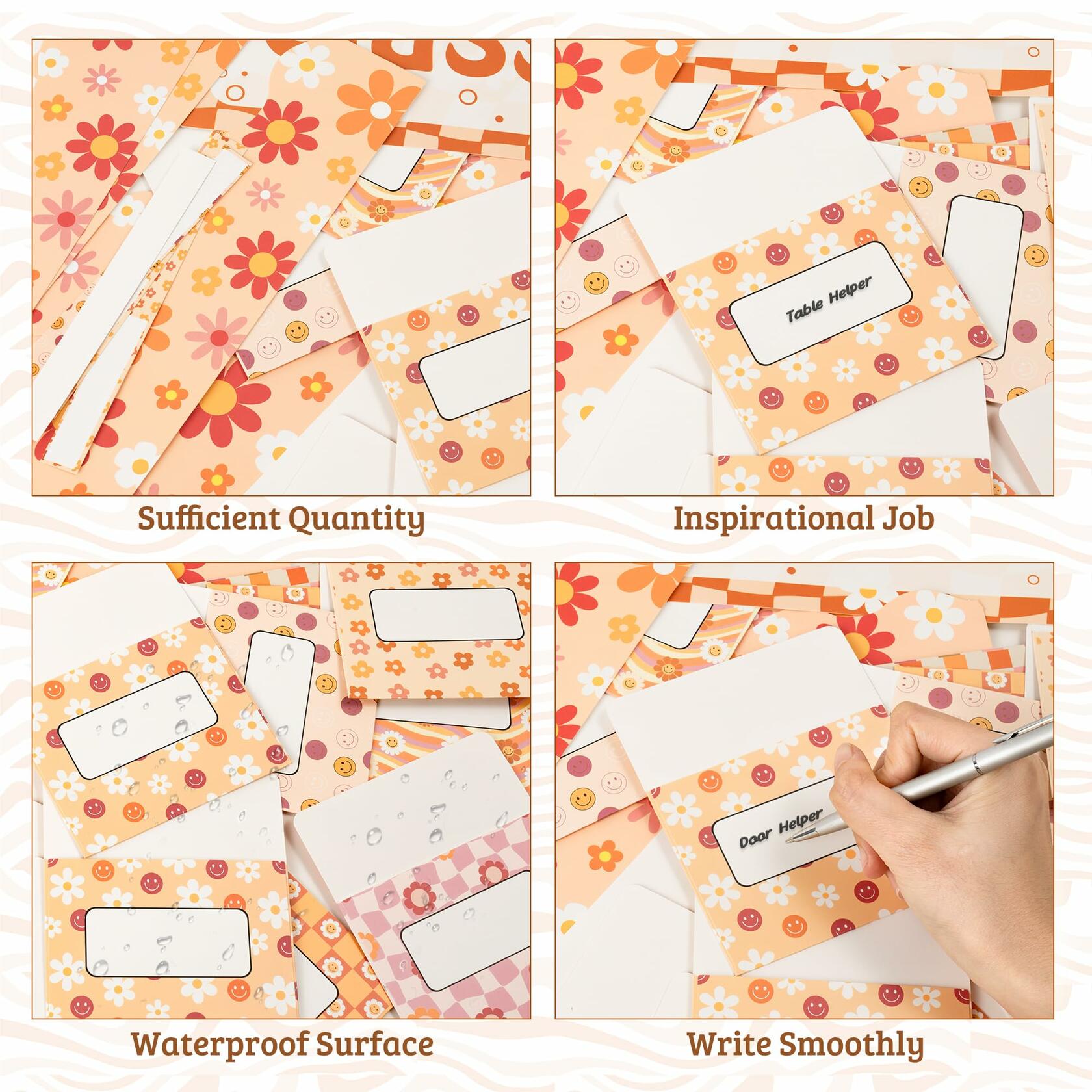 WATINC 97pcs Classroom Jobs Bulletin Board Set Groovy Orange Style