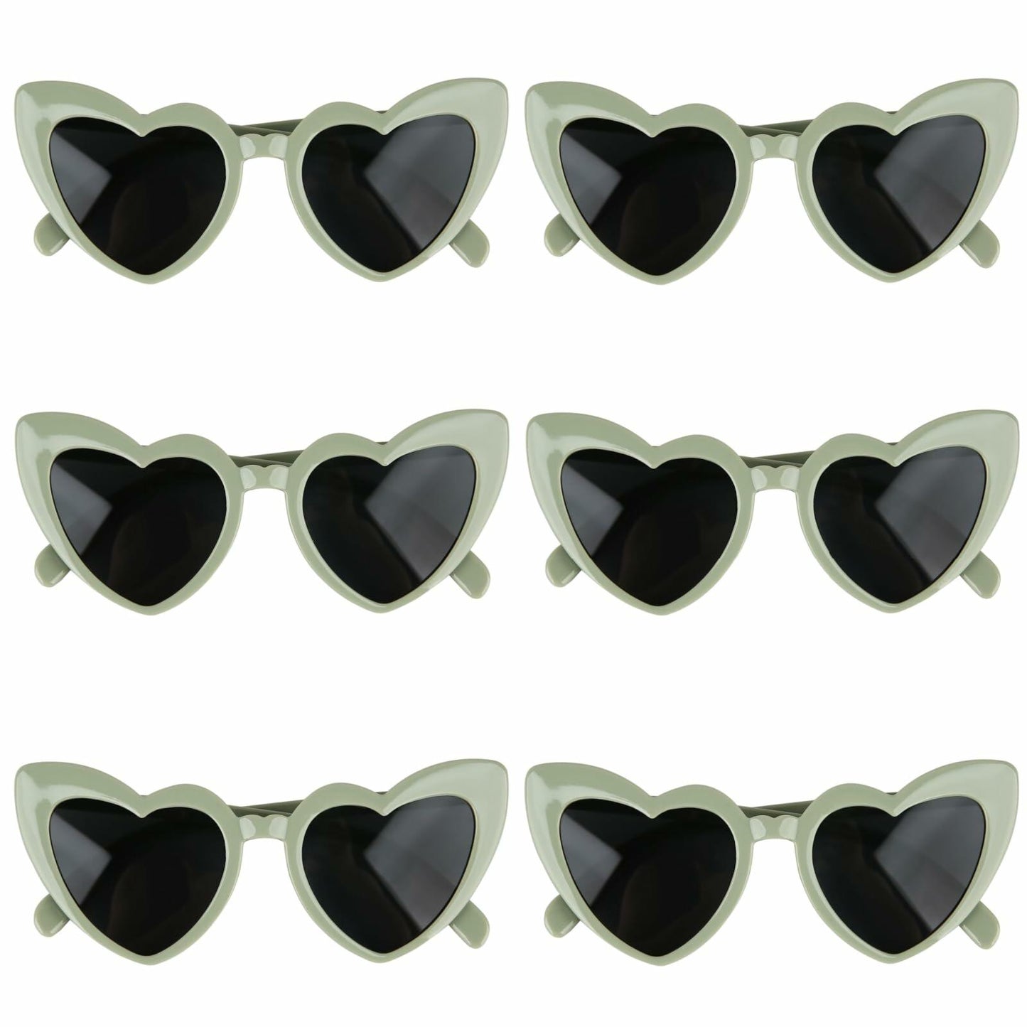 Clcnsusilk 16 Pairs Heart Shaped Sunglasses Bachelorette Party Favors Sage Green