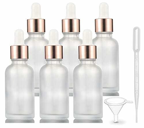 Furnido 6 Pack 50ml Rose Glass Essential Oil Dropper Bottles Pipette