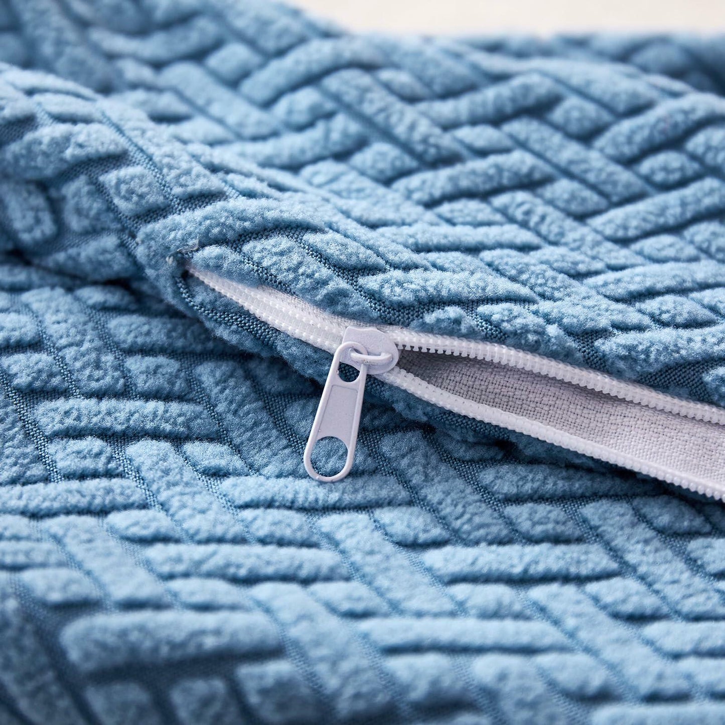 Yoovat Throw Pillow Cover Texture Blue 16x16 Inch Waterproof Durable