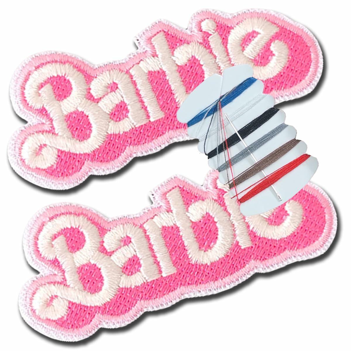 ELEFOCUS Classic Doll Logo Patch Embroidery Iron-On Pink 2Pcs