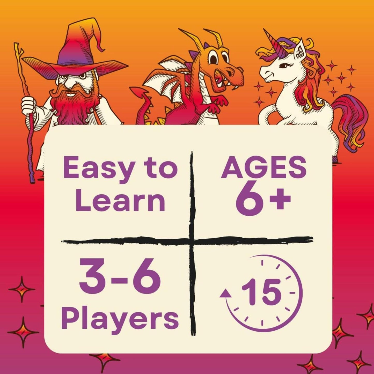 PIRATE WIZARDS Wizards Dragons Unicorns Card Game Fast Action 3-6 Players
