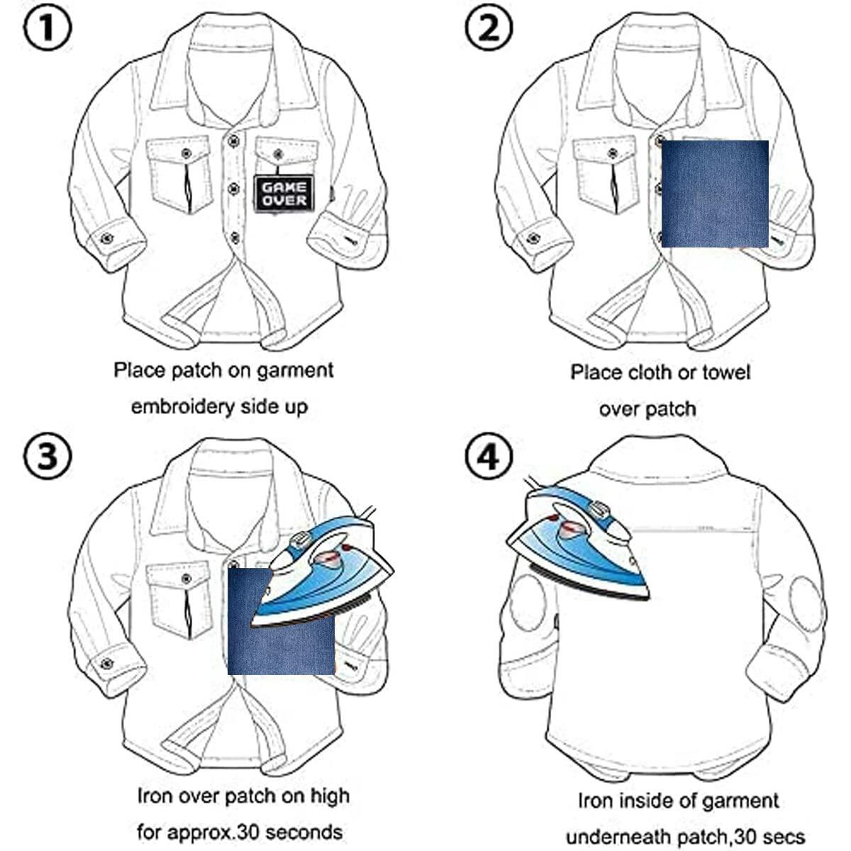 ELEFOCUS Classic Doll Logo Patch Embroidery Iron-On Pink 2Pcs