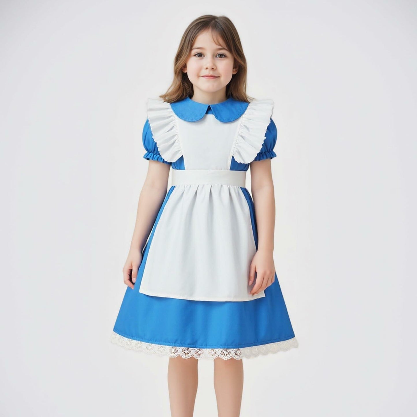 JUIULU Princess Dress Wonderland Costume Girls Blue Size 140