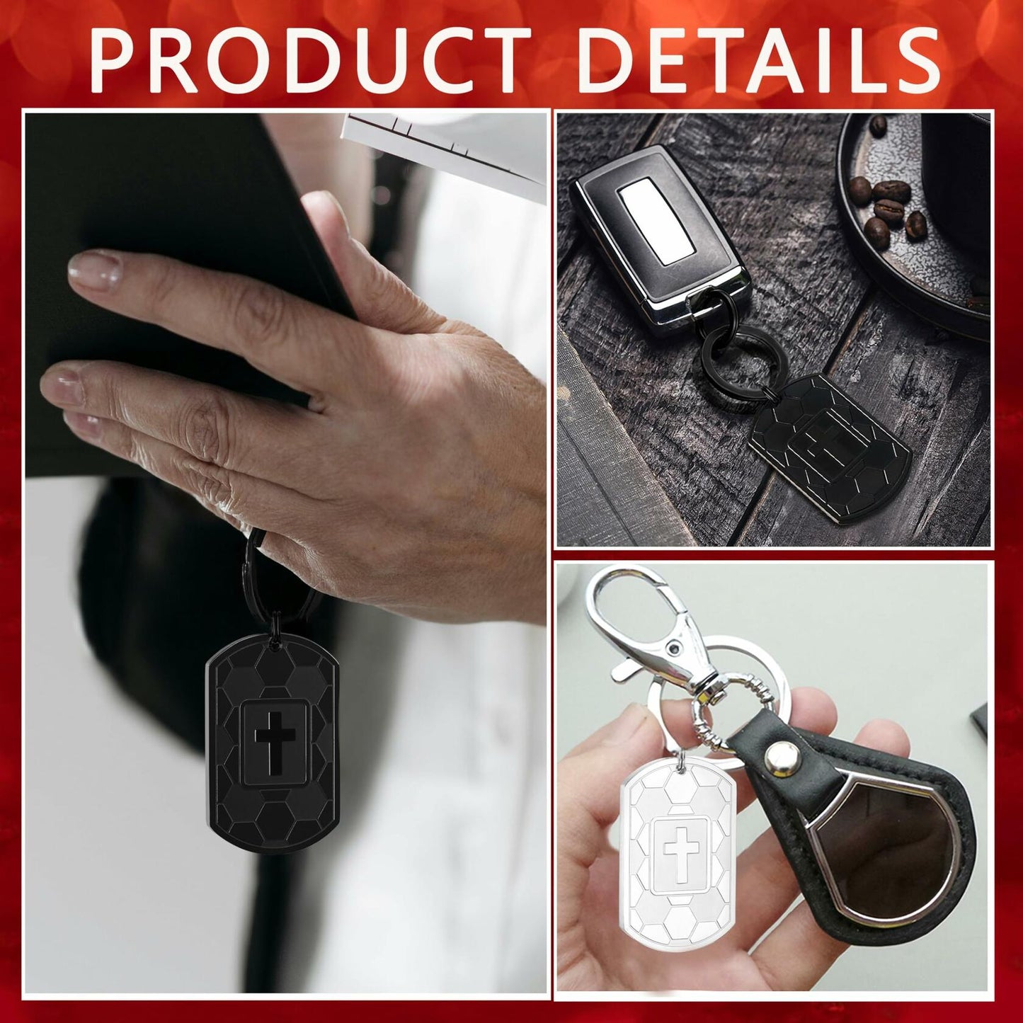 Miss Chipmunk Football Keychain Joshua 1:9 Soccer Bible Verse Black Stainless