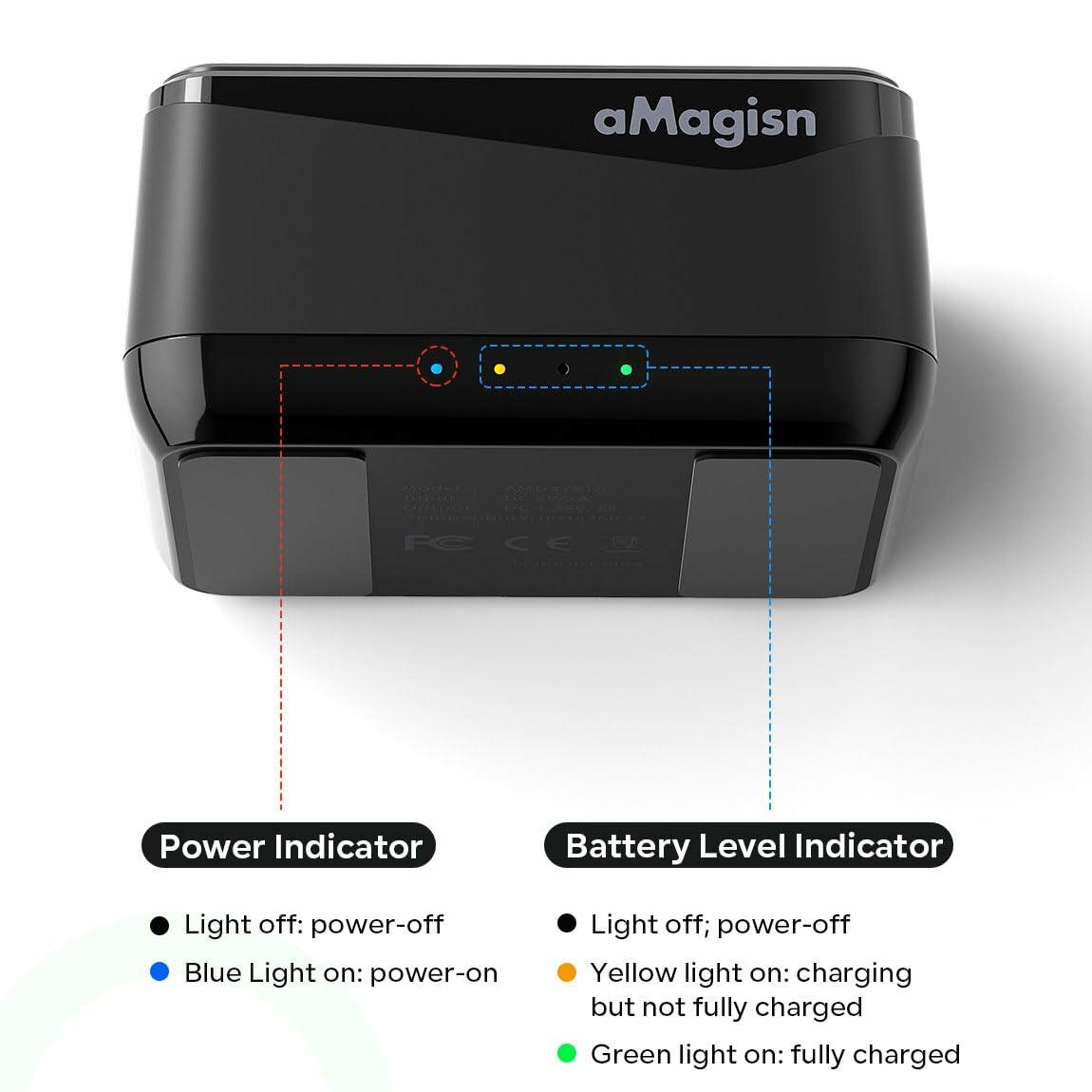 GAEKOL Insta360 X4 3-Slot Battery Charging Hub USB-C Cable Black