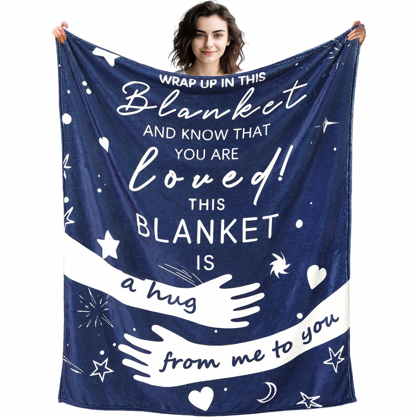 WGXX Hug Blanket After Surgery Healing Blanket Blue Cotton 50x60