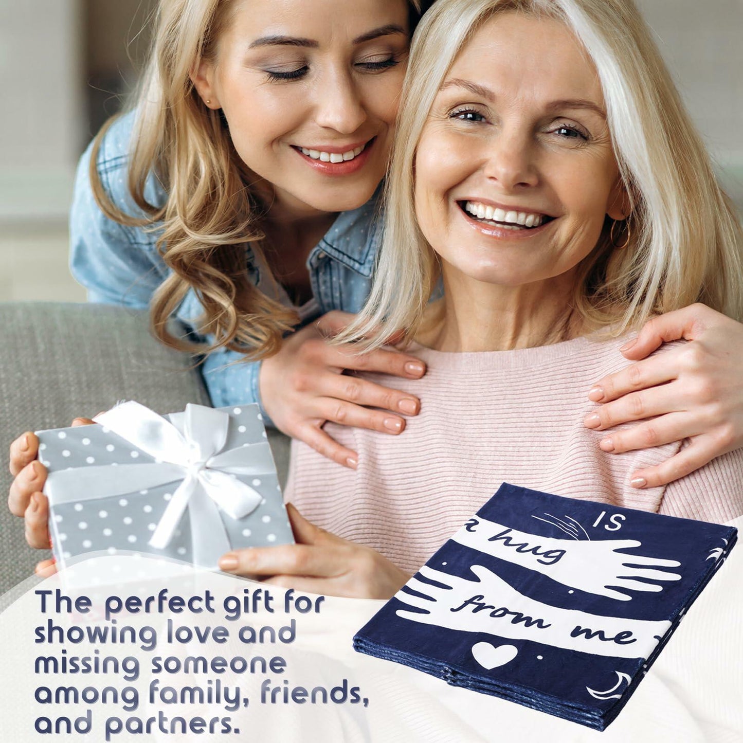 WGXX Hug Blanket After Surgery Healing Blanket Blue Cotton 50x60