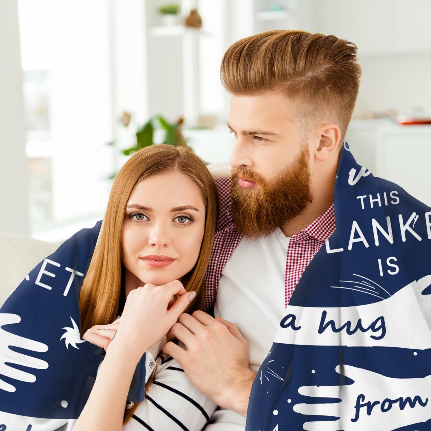 WGXX Hug Blanket After Surgery Healing Blanket Blue Cotton 50x60