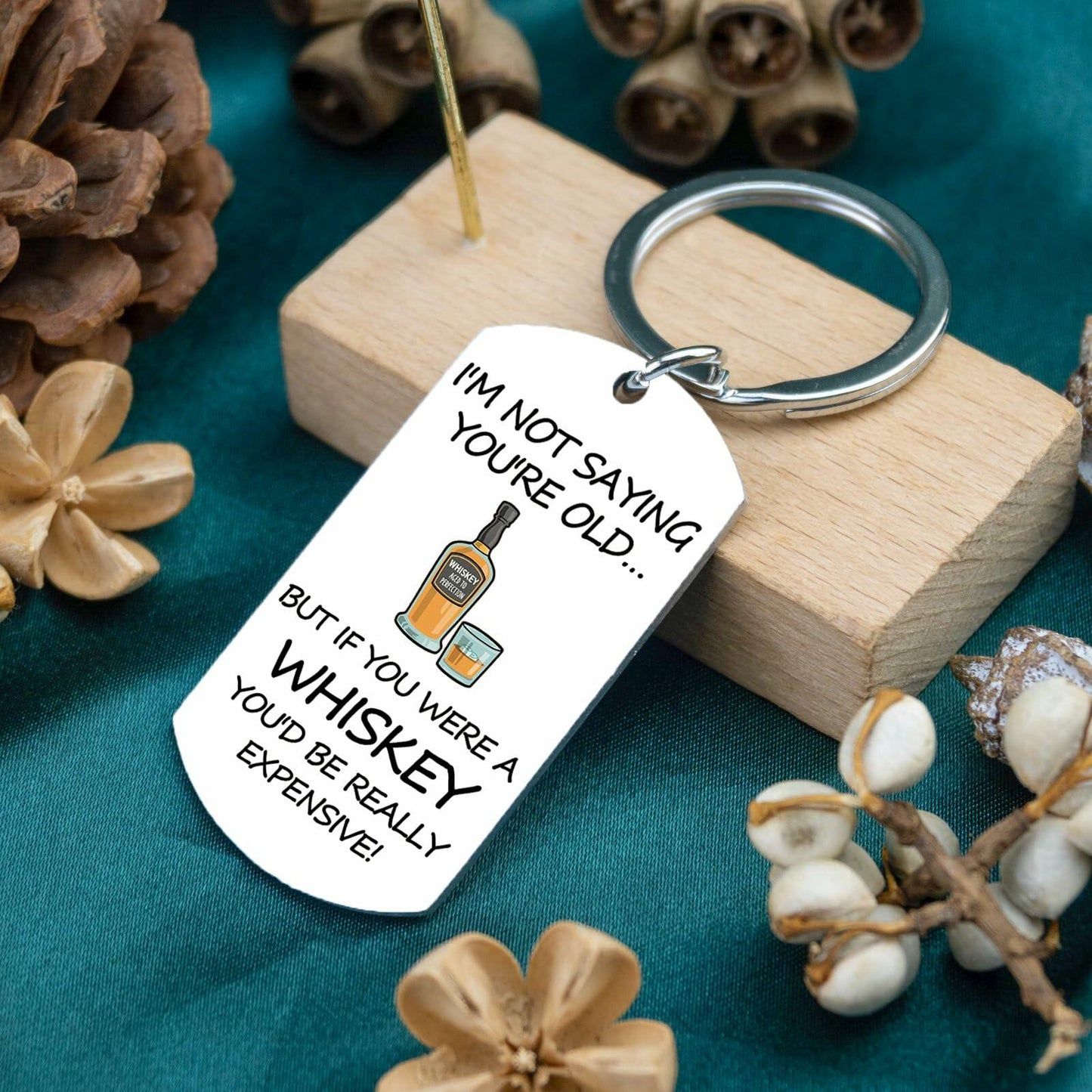 WXCATIM Funny 40 50 60th Birthday Whiskey Gifts for Men Silver Size S