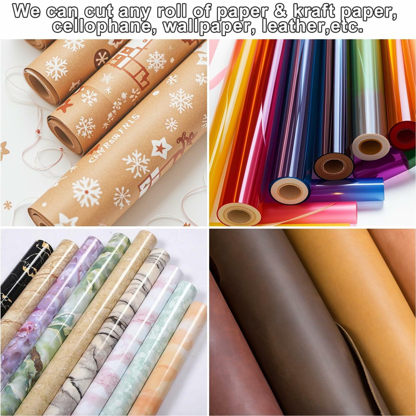 Vodolo Wrapping Paper Cutter with 6 Replaceable Blades Silver Gift Wrap Tool