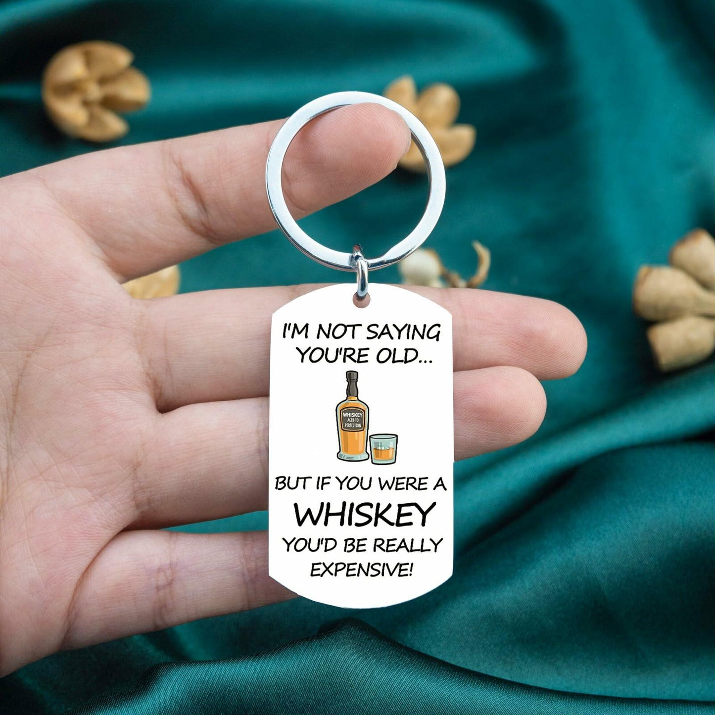 WXCATIM Funny 40 50 60th Birthday Whiskey Gifts for Men Silver Size S