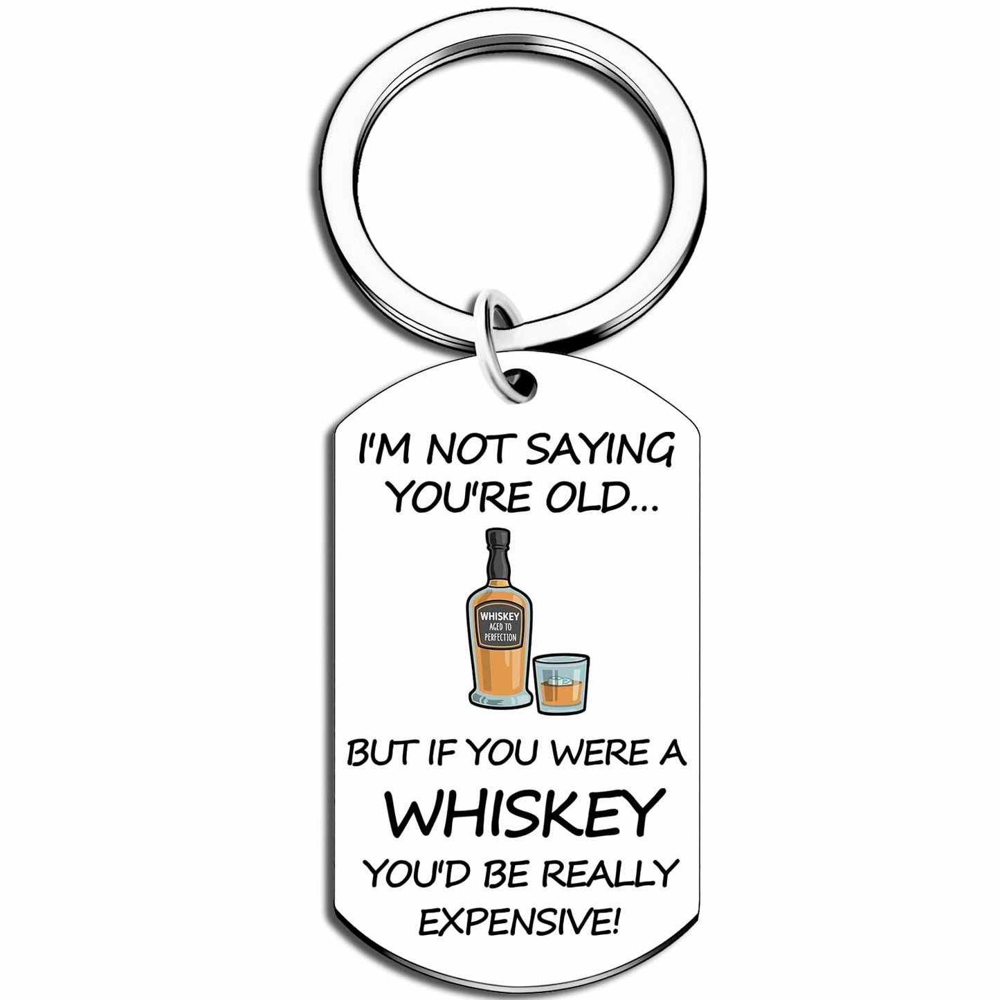 WXCATIM Funny 40 50 60th Birthday Whiskey Gifts for Men Silver Size S