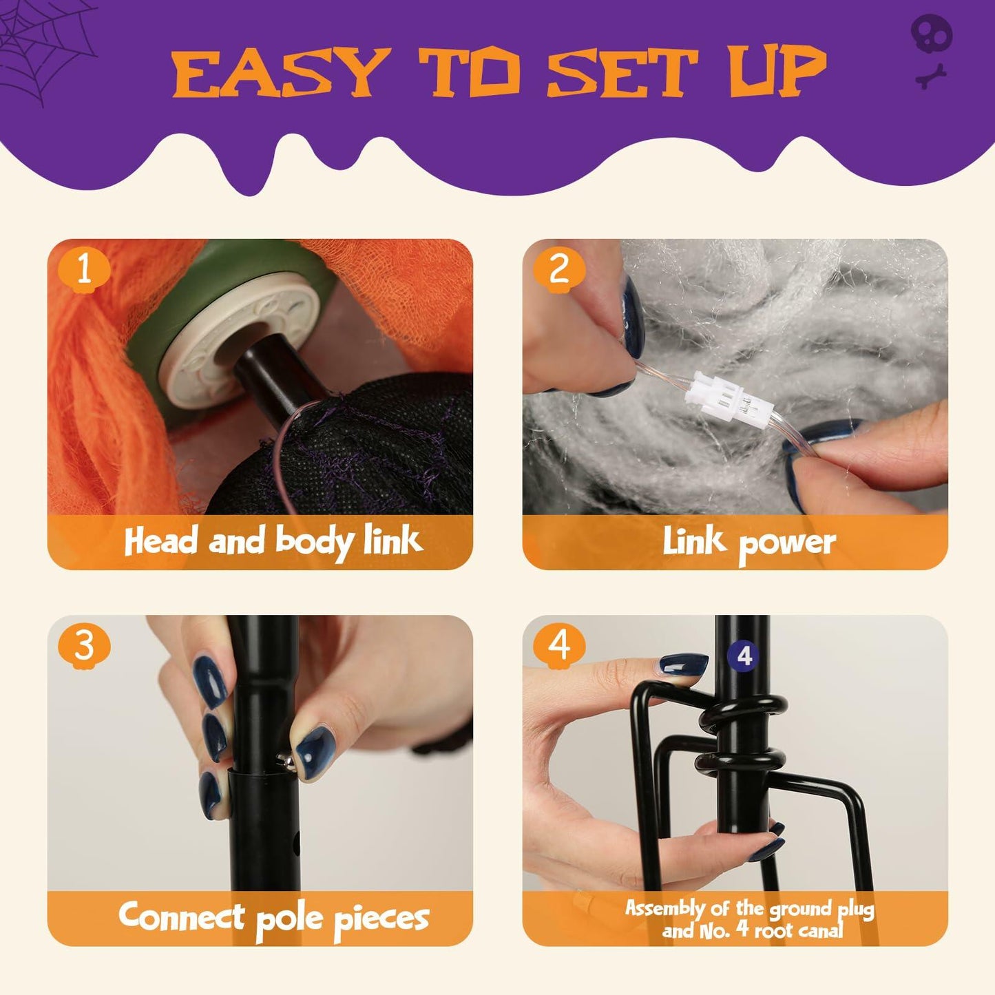 HOMELEX Flying Ghost Halloween Outdoor Decoration Large Scary Ghost Witch 7.5Ft