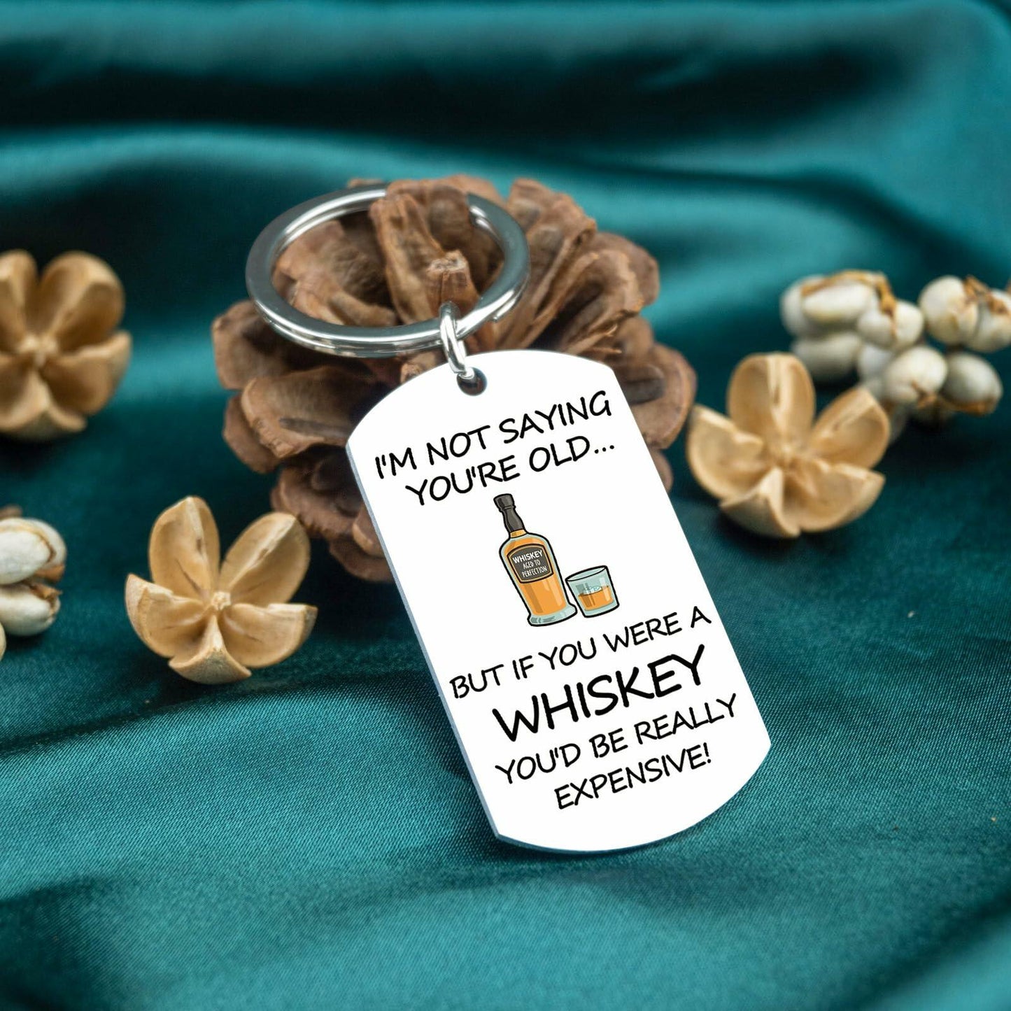 WXCATIM Funny 40 50 60th Birthday Whiskey Gifts for Men Silver Size S