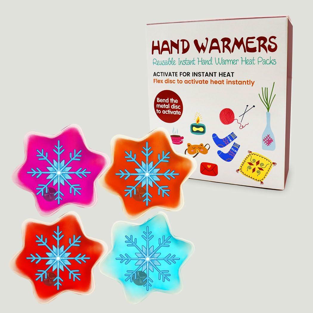 Generic Reusable Snap-Click Hand Warmers 4 Pack Round Gel Heat Packs Cold