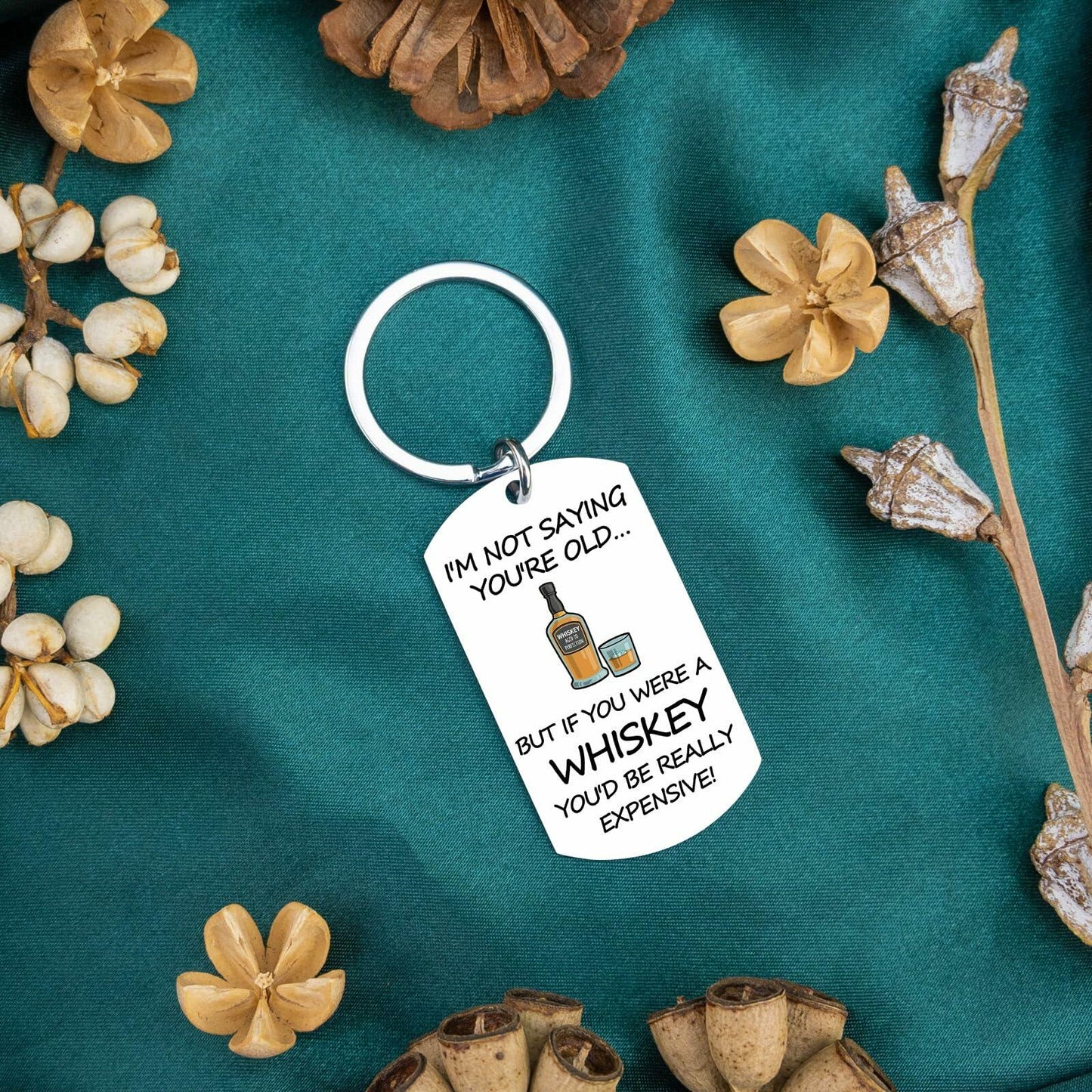 WXCATIM Funny 40 50 60th Birthday Whiskey Gifts for Men Silver Size S