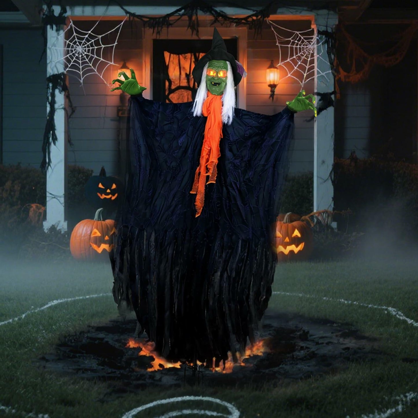 HOMELEX Flying Ghost Halloween Outdoor Decoration Large Scary Ghost Witch 7.5Ft