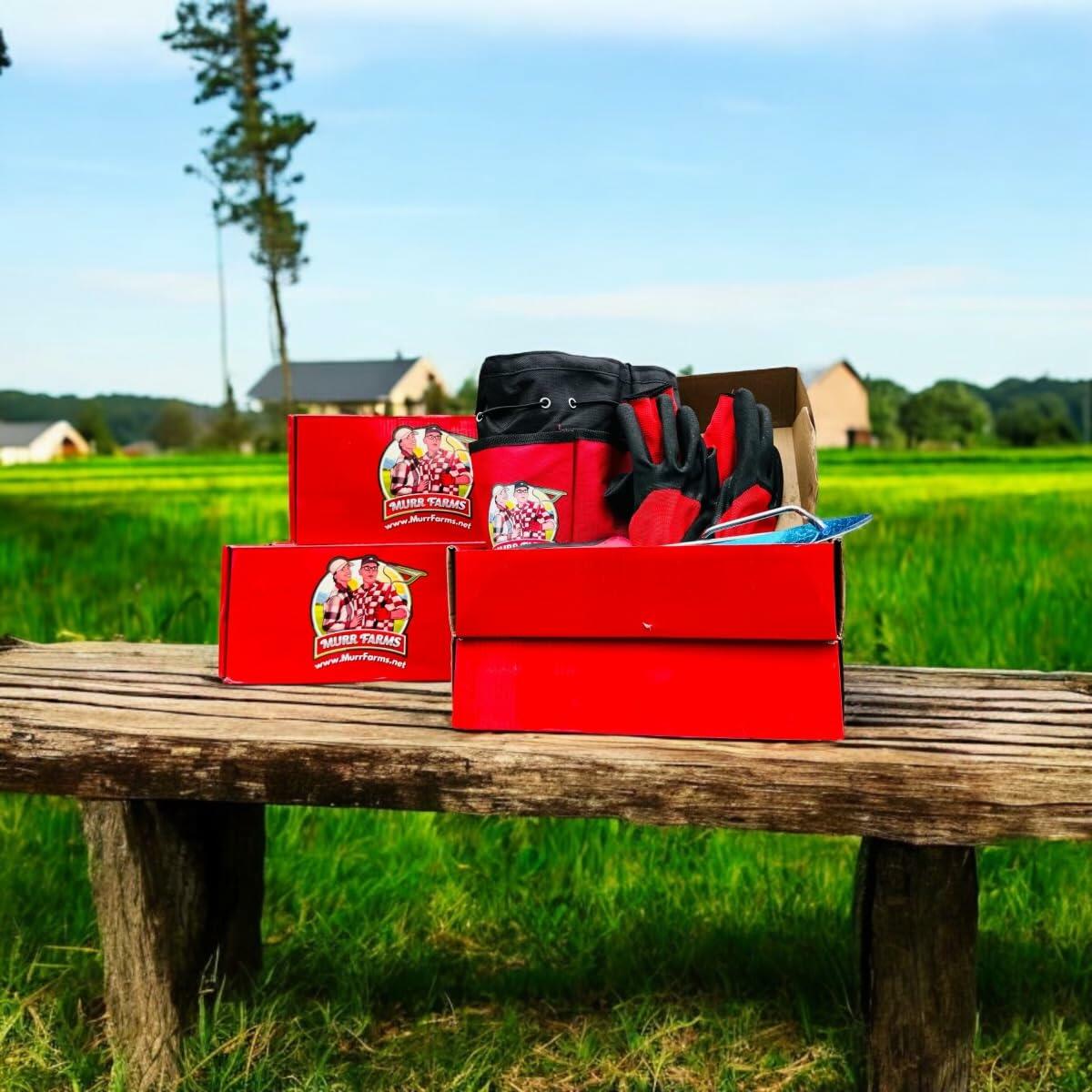 MURR FARMS 7pc Stainless Steel Tool Set Heavy Duty Non-Slip Grip Black Red