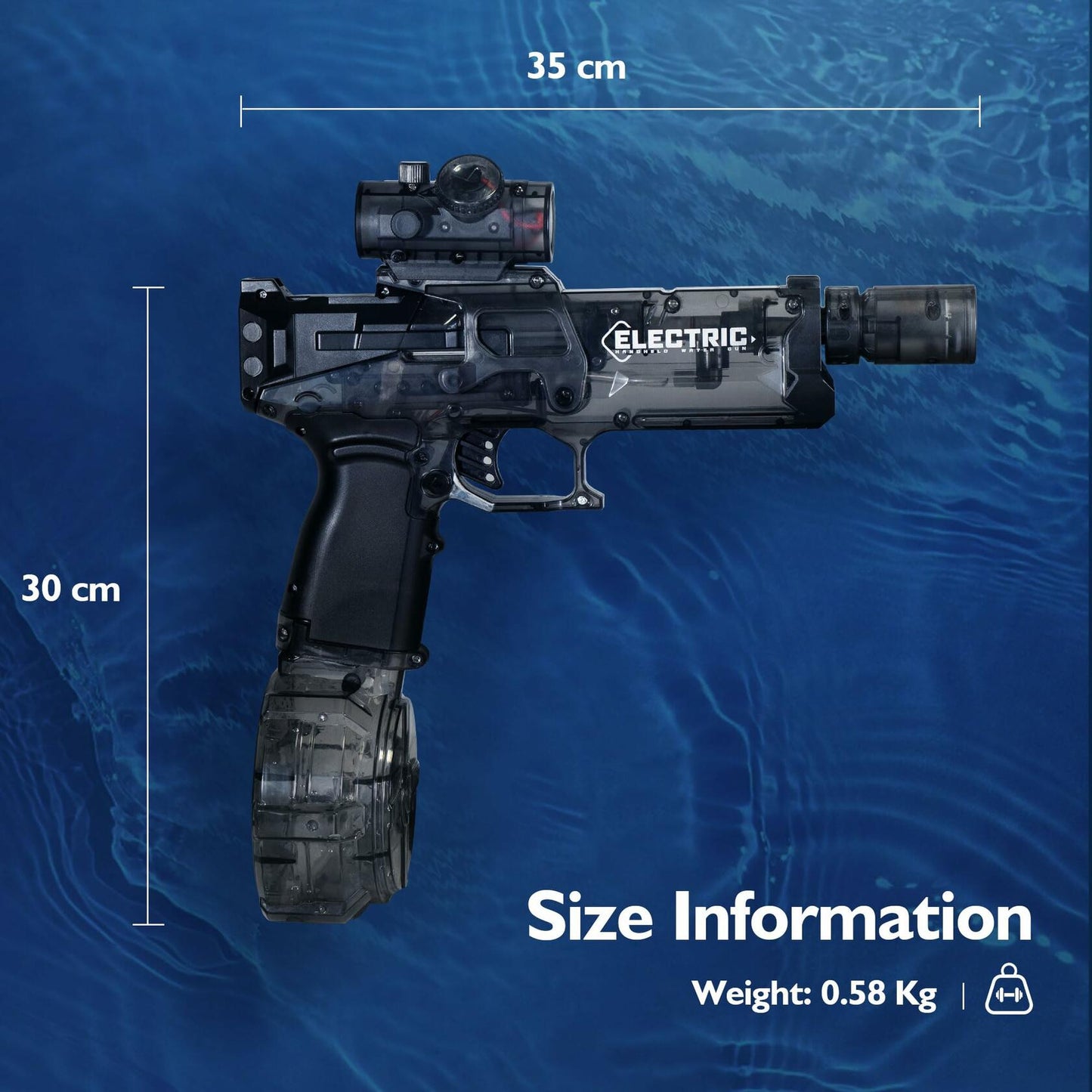 Naldoxyn Electric Automatic Water Gun High Power Black 2-Pack Kids 8-12