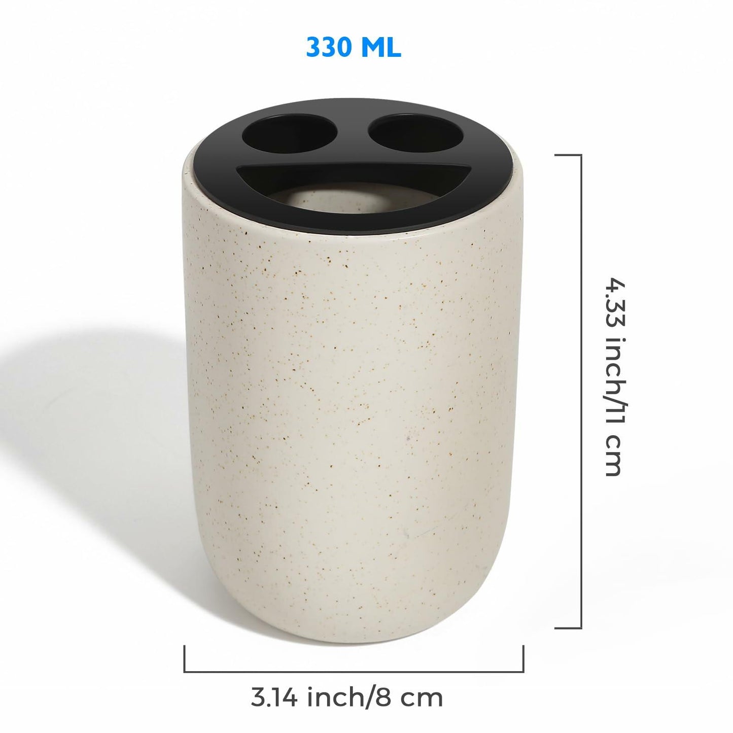 Aibrezin Ceramic Toothbrush & Makeup Brush Holder Organizer Beige