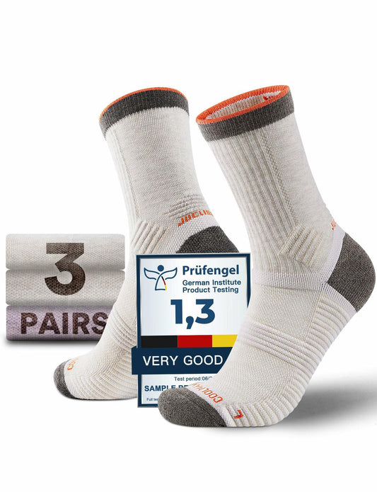 Juclise Womens Merino Wool Hiking Socks Lightweight Cushioned CrewToe Reinforced
