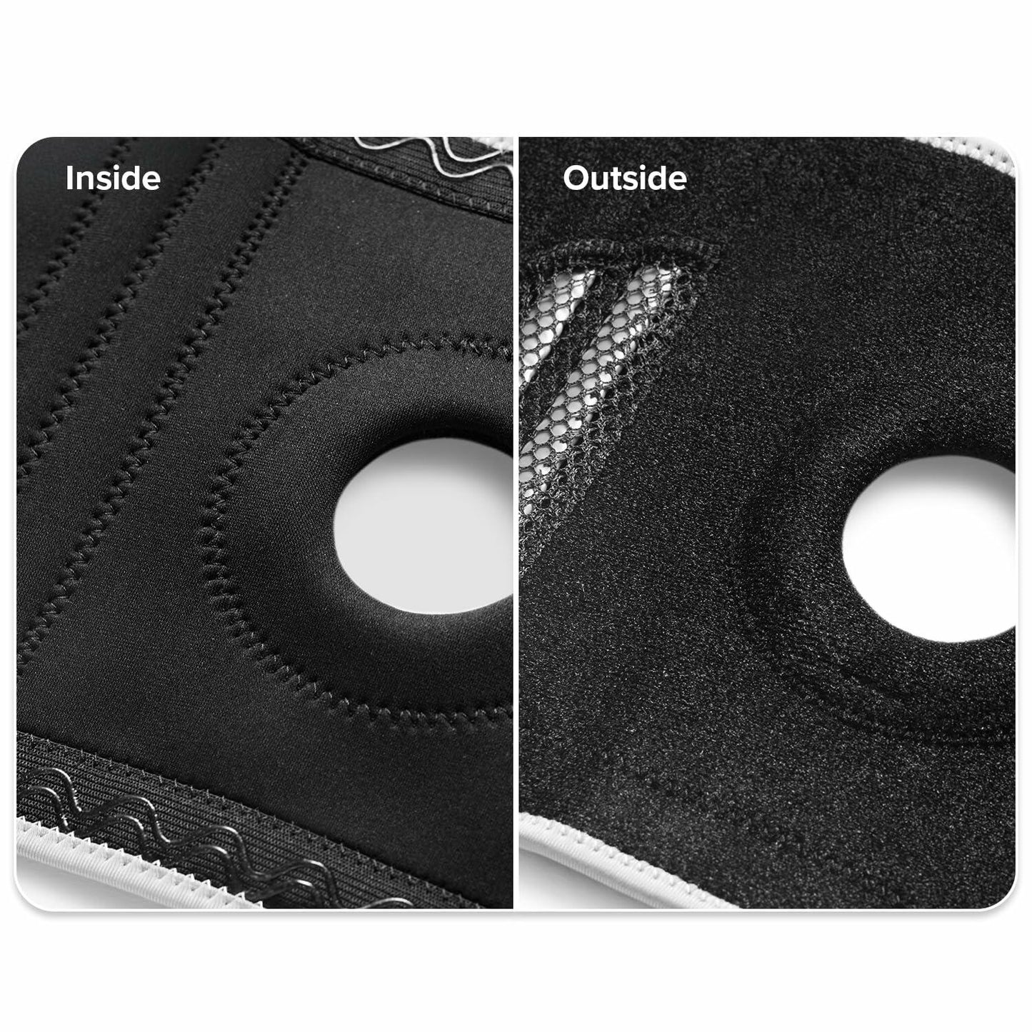 POWERLIX Adjustable Compression Knee Brace with Stabilizers Patella Support L