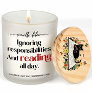 Lavender Scented Candle 9Oz Book Lovers Gift Reading Accessory Soy Wax