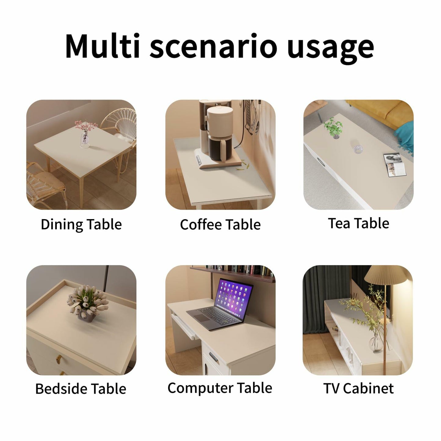 Zinkooat Leather Desk Mat 12x42 Inch 1.8mm Thick Off White Light Gray