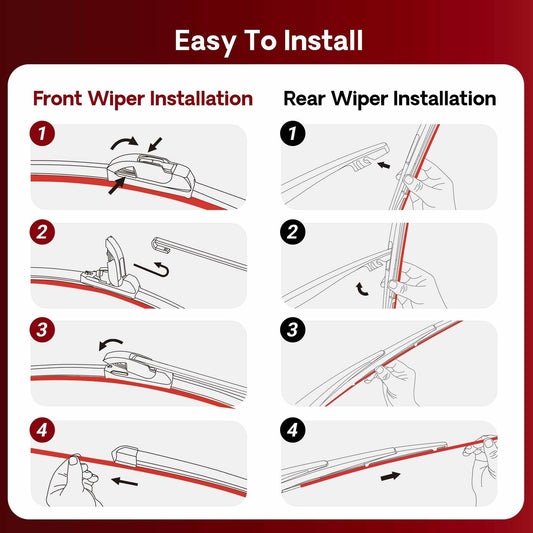 BERG REGEN Silicone Windshield Wiper Blades 19"+19" Pair for Jeep Liberty