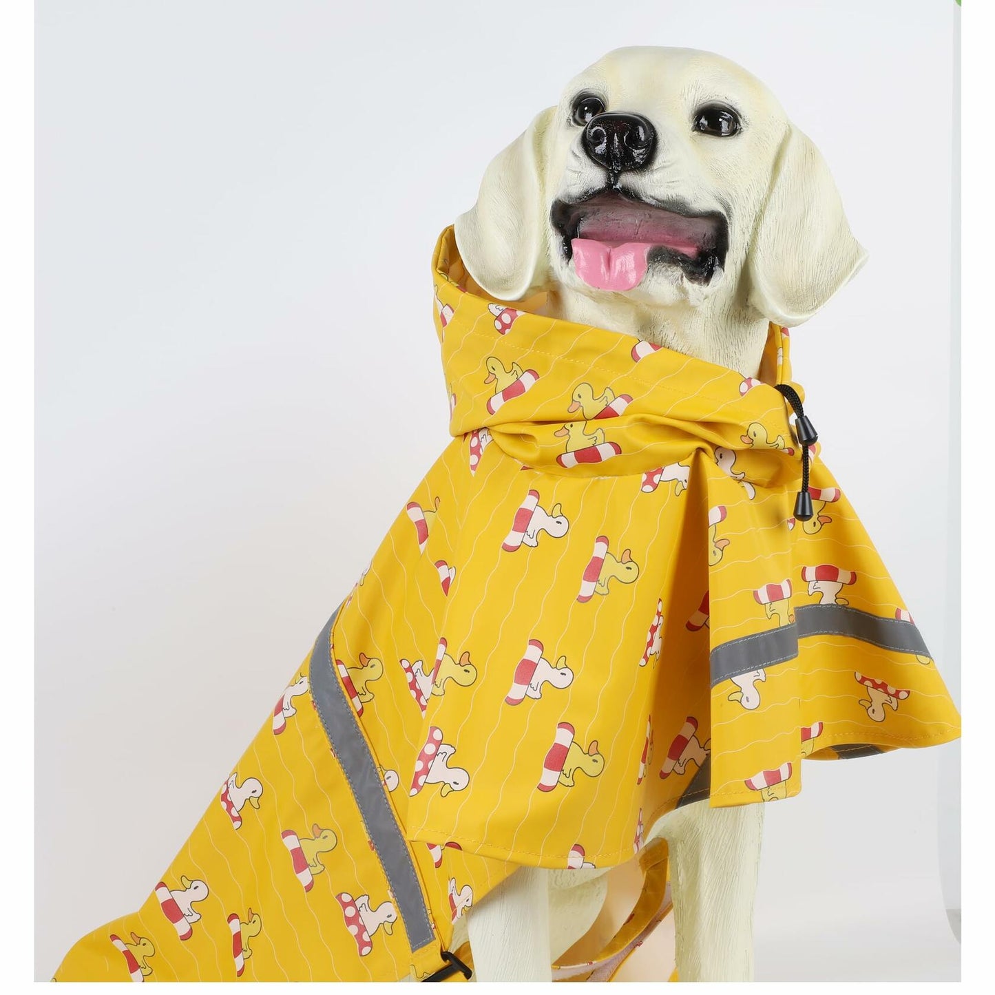 HAPEE Dog Raincoat Reflective Strip Hoodie Poncho Yellow River Size 20"