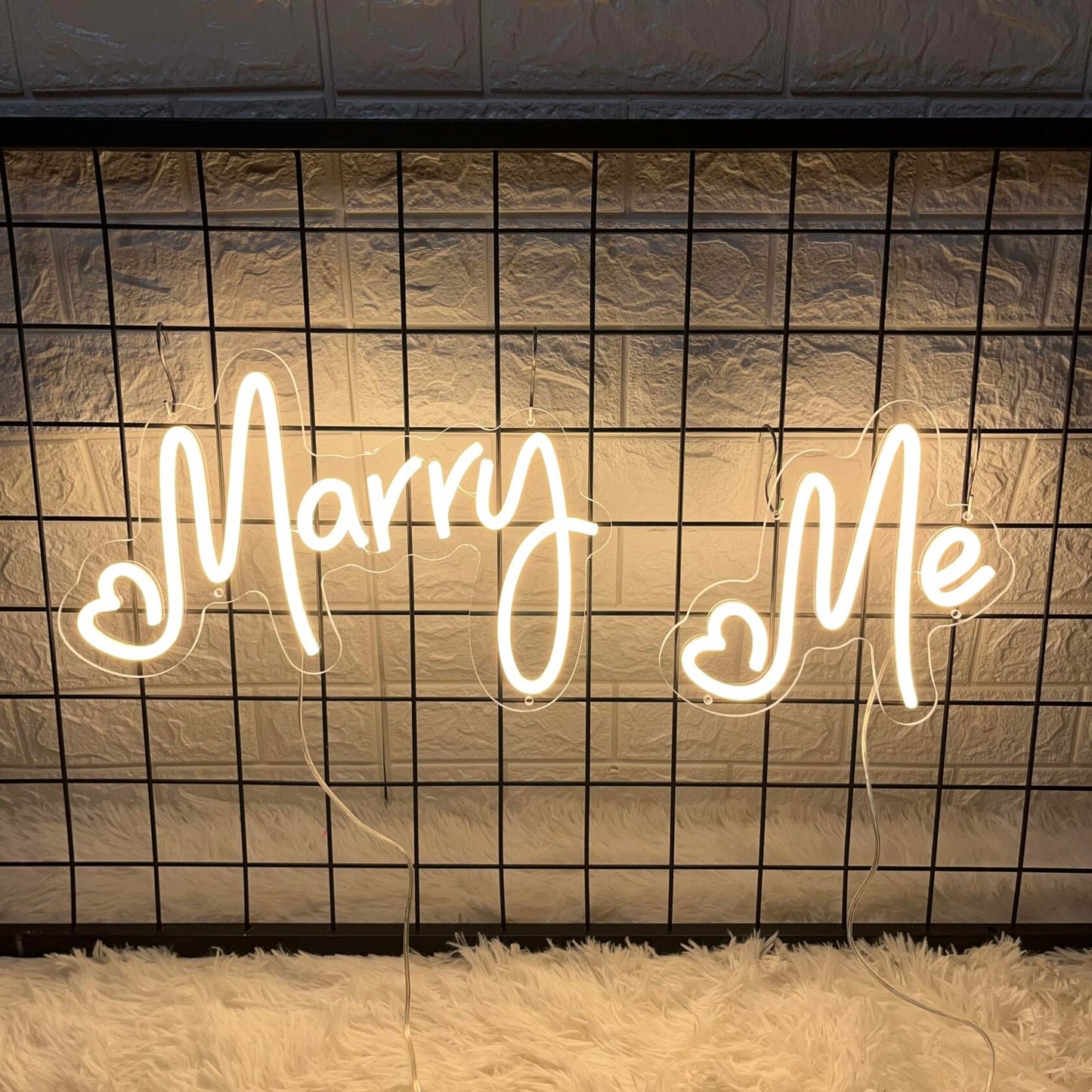 Dadarolly Marry Me Neon Sign Warm White LED Lights 11.3x15.7 & 10x9.2 inches