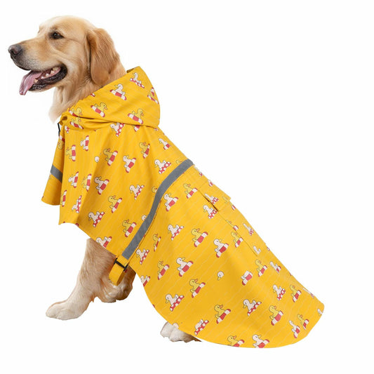 HAPEE Dog Raincoat Reflective Strip Hoodie Poncho Yellow River Size 20"