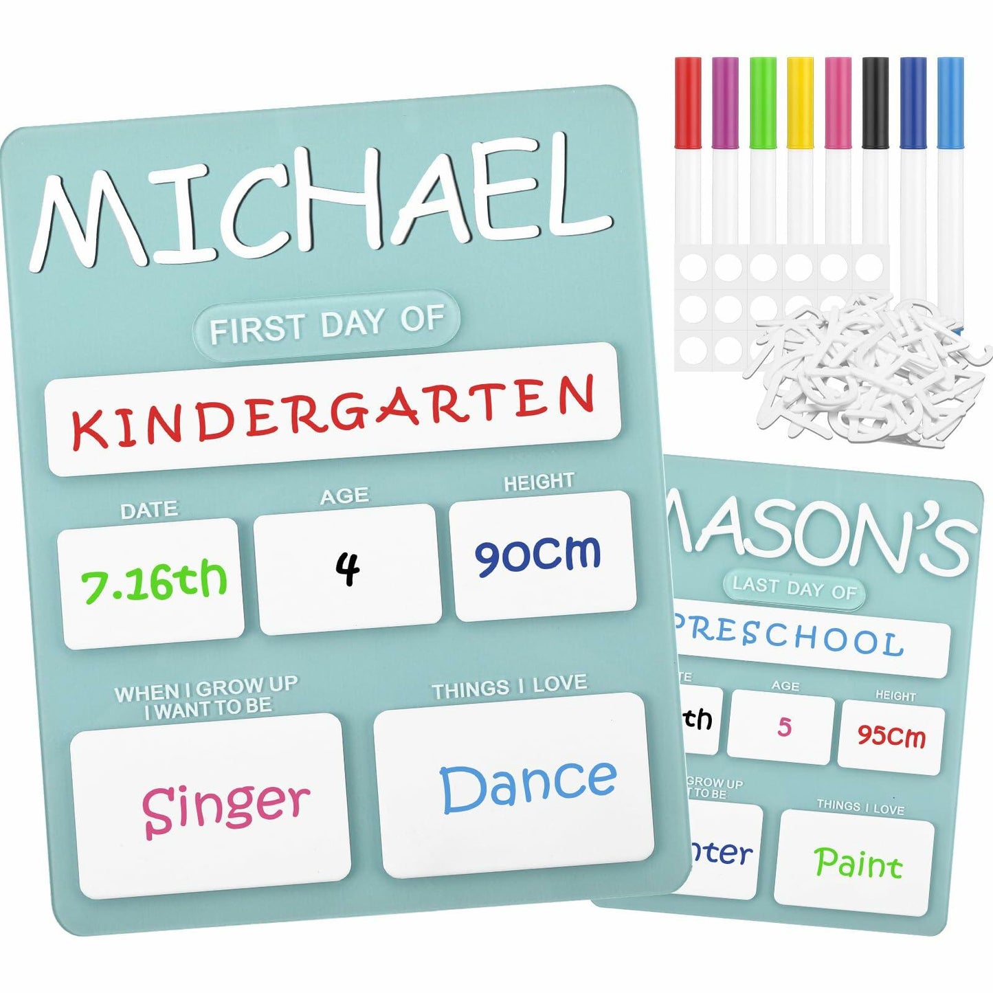 Chunful Personalized First Last Day School Board Acrylic Chalkboard 11x9 Inch