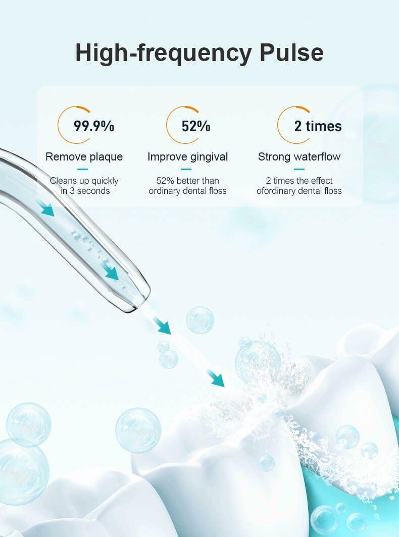Aydicon Water Dental Flosser Rechargeable 4 Modes 300ML Tank IPX7 Waterproof