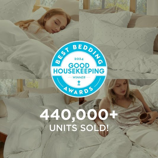 Bedsure Boho Duvet Cover Set Queen 90x90 White 1 Cover 2 Shams Zipper