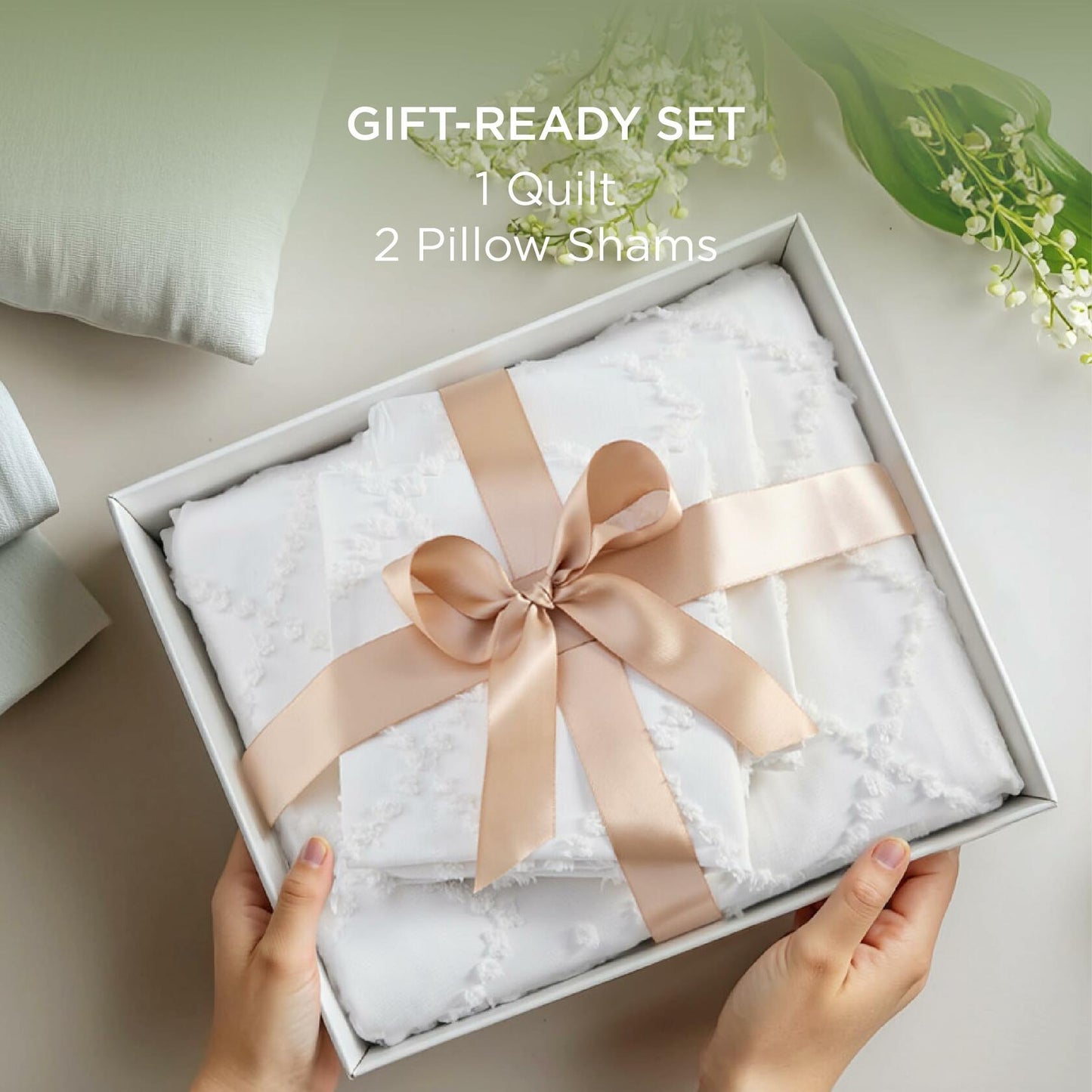 Bedsure Boho Duvet Cover Set Queen 90x90 White 1 Cover 2 Shams Zipper