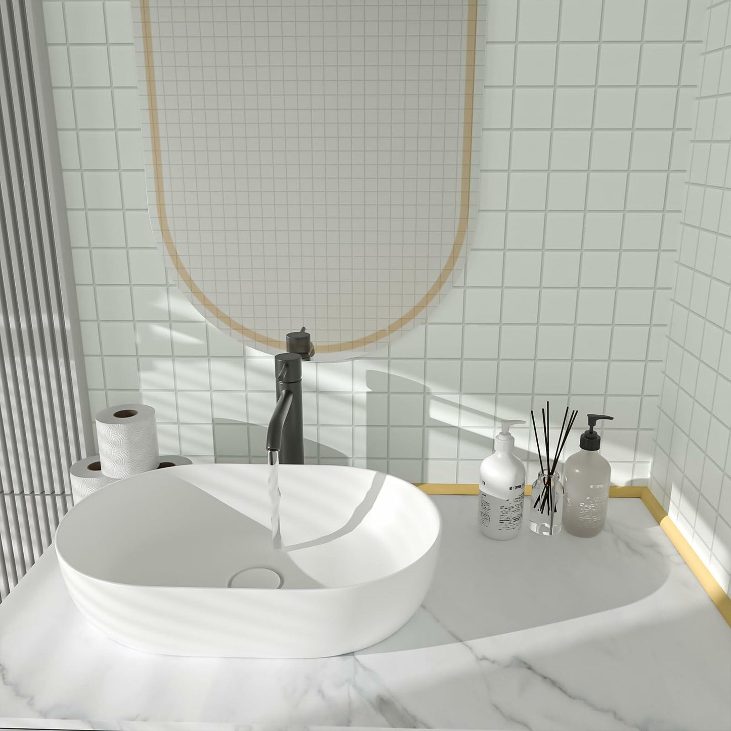 Risunpet Flexible Quarter Round Molding Double-Sided Peel Stick Rubber 98 Inch