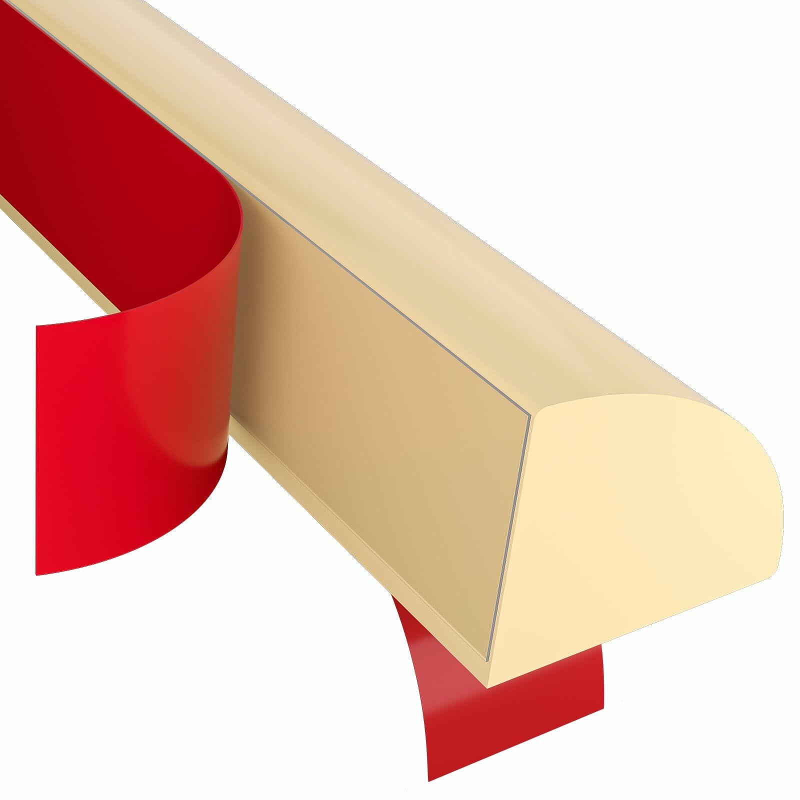 Risunpet Flexible Quarter Round Molding Double-Sided Peel Stick Rubber 98 Inch