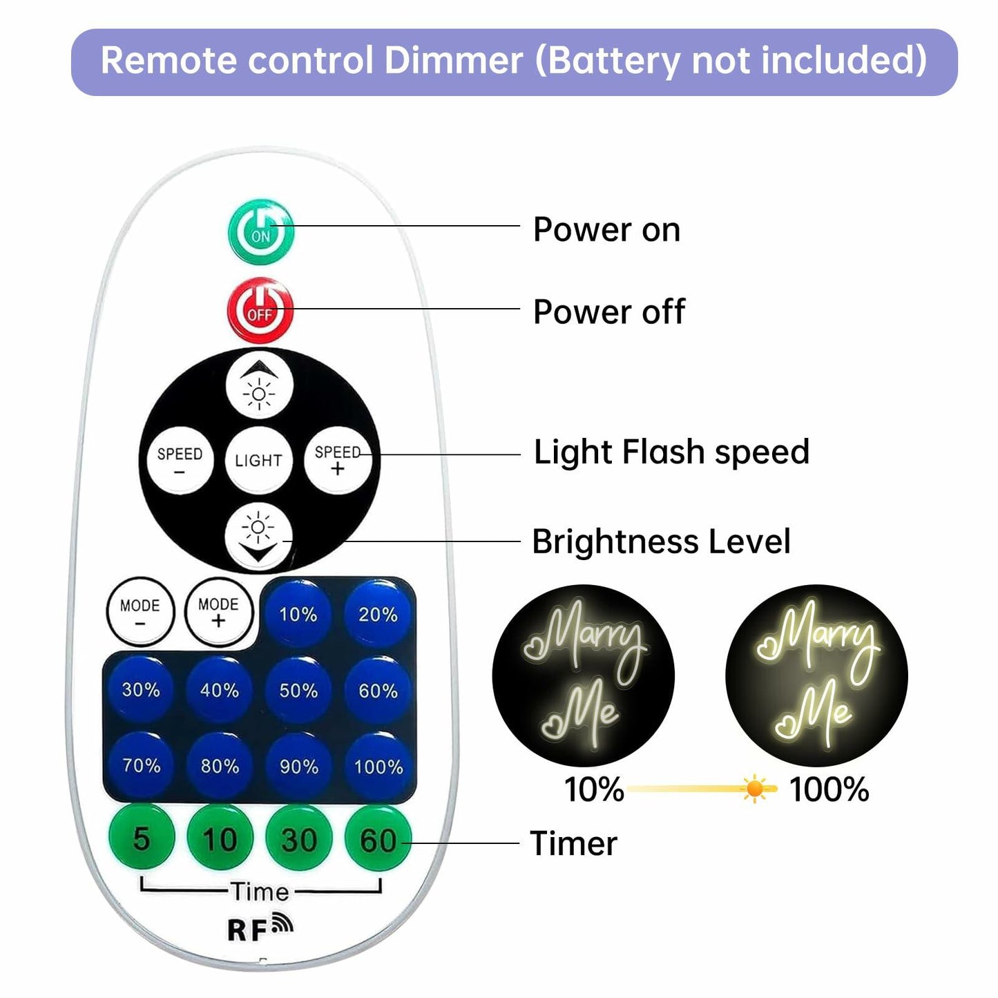 Dadarolly Marry Me Neon Sign Warm White LED Lights 11.3x15.7 & 10x9.2 inches