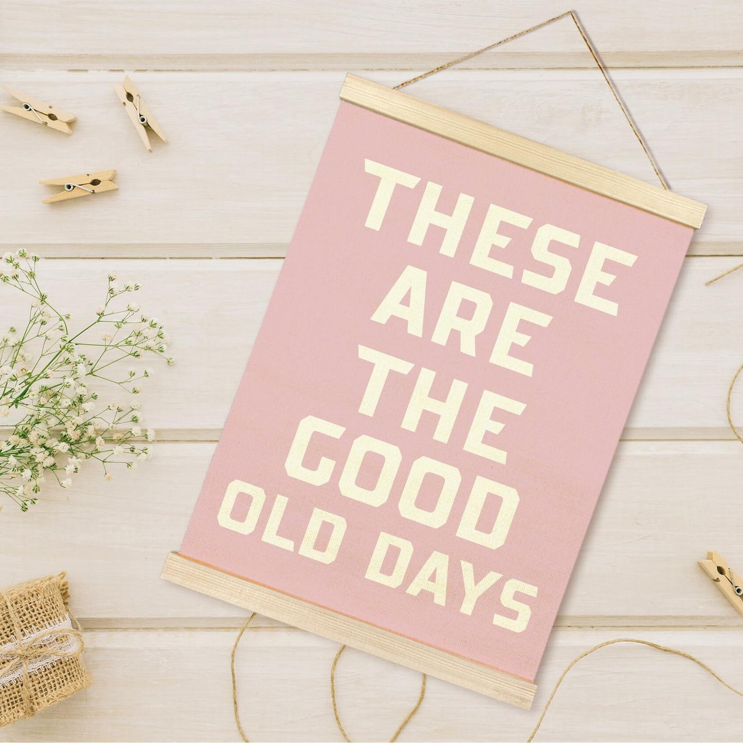 TAEDIN Inspirational Rustic Wall Art Poster Hanger Frame Pink 12x16