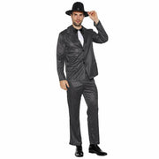 EraSpooky Men's 1920s Gangster Pinstripe Suit Jacket Pants Shirt Tie Size L