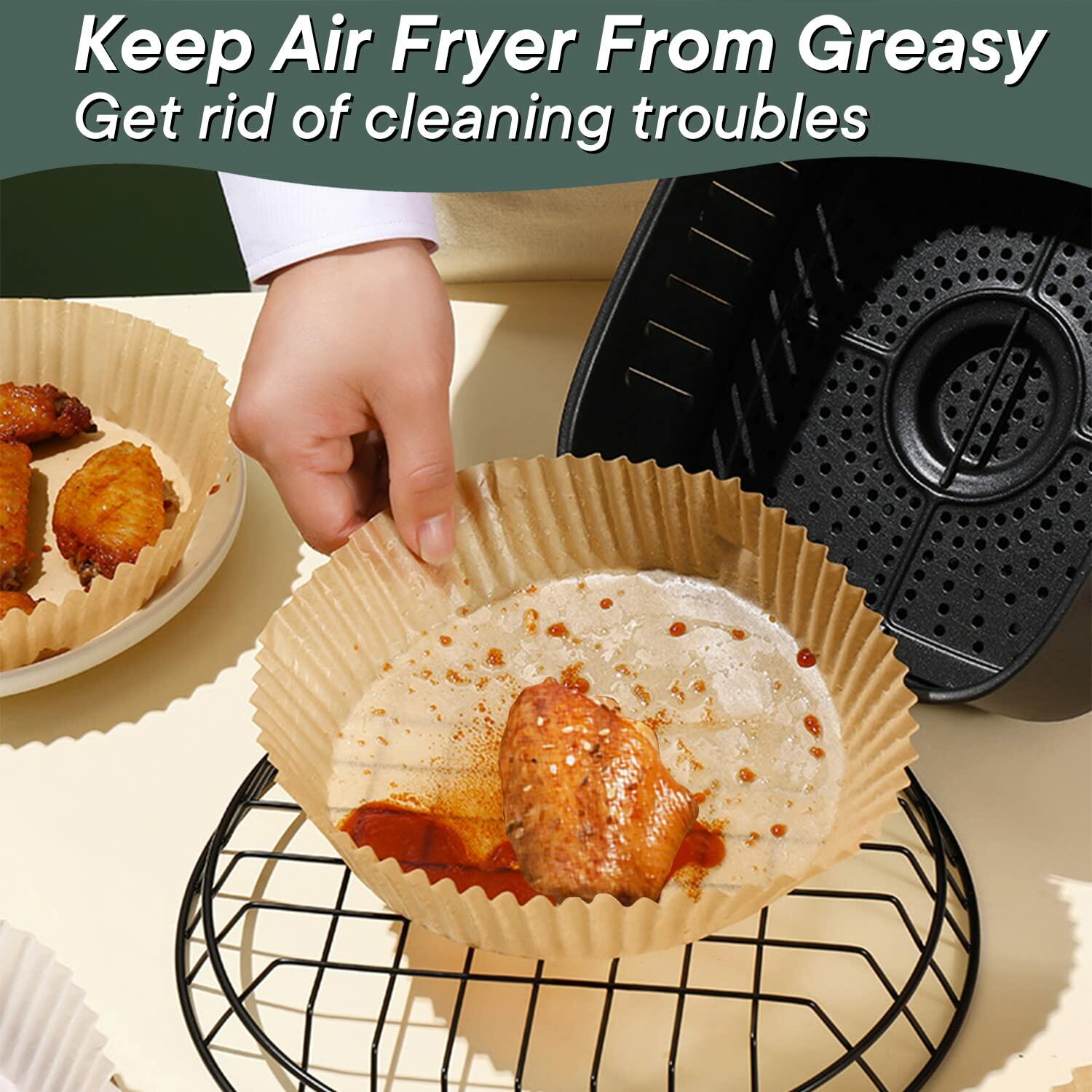 100PCS 6.9" Air Fryer Disposable Paper Liners Round Parchment Bowl Inserts