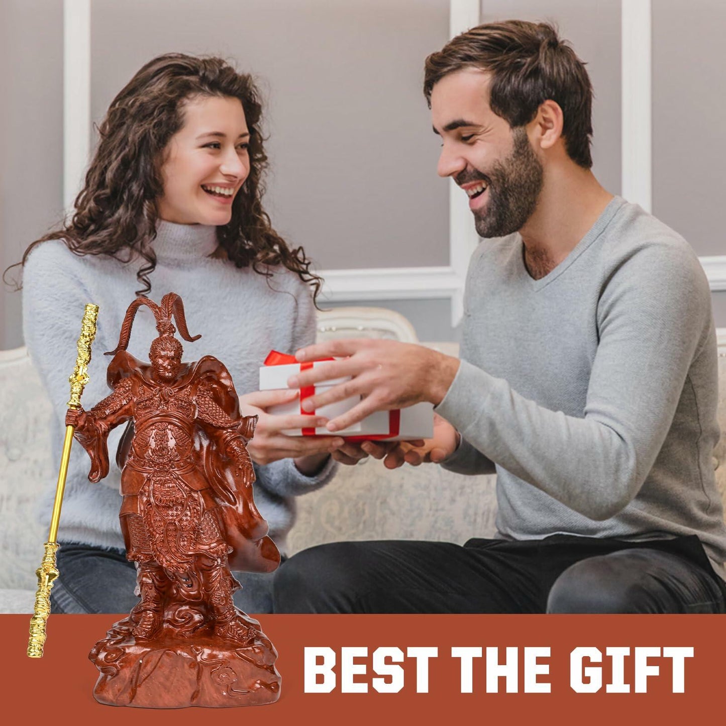 Maozyiltle Black Wukong Statue Home Decor Resin Imitation Copper