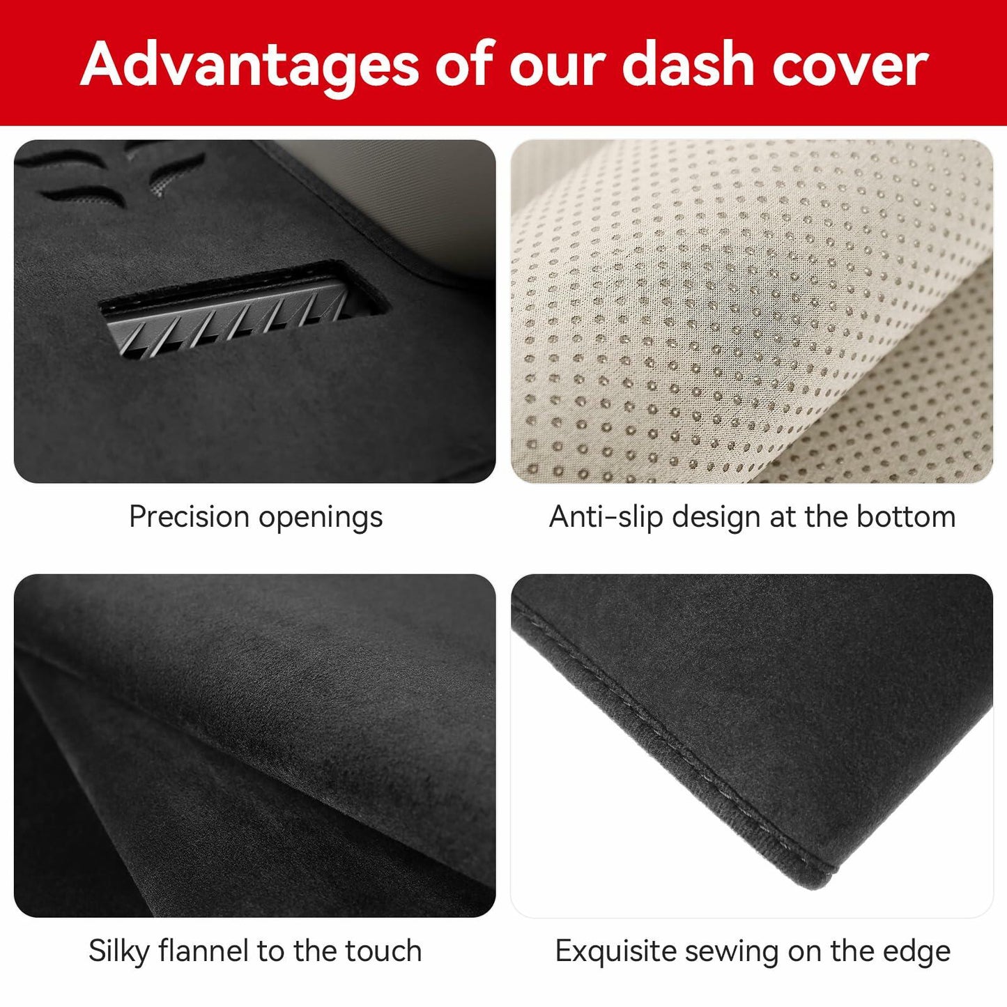 Bercicci Dash Cover Toyota RAV4 2019-2025 Hybrid PHEV Flannel Black