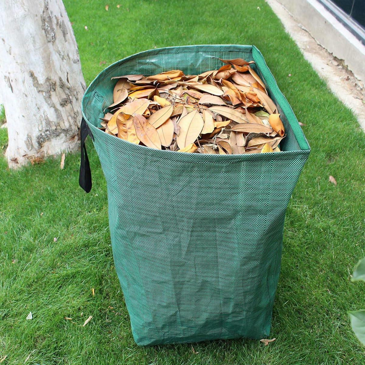 Sheporse 2-Pack 53 Gallon Reusable Garden Bags Green Yard Waste Polyethylene