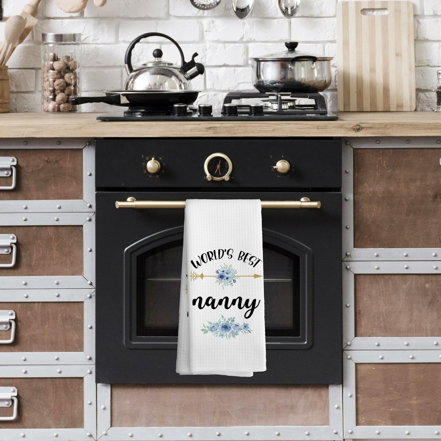 TAEDIN Nanny Kitchen Towels Floral 16x24 Inches Decorative Absorbent