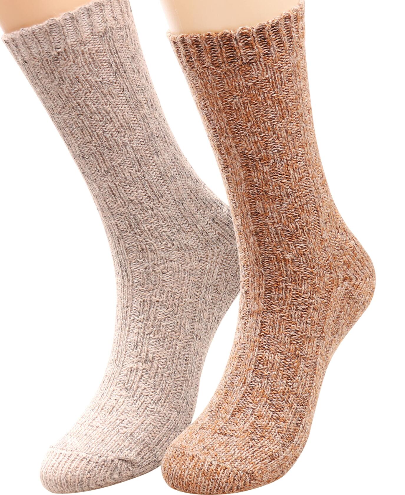 TINTAO Women's Cotton Knit Thick Warm Wool Crew Socks Multi-07 Size 5-10